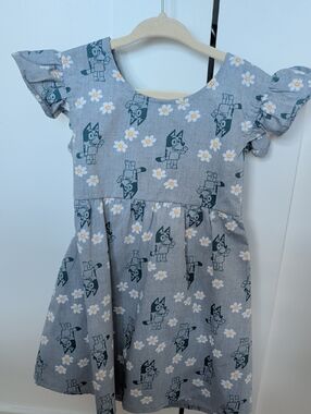 Bluey Blue Cotton Sundress Toddler Girls 3T